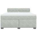 vidaXL világosszürke bársony rugós ágy matraccal 180x200 cm