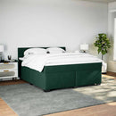 vidaXL sötétzöld bársony rugós ágy matraccal 180x200 cm