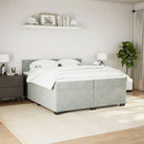 vidaXL világosszürke bársony rugós ágy matraccal 200x200 cm