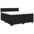 vidaXL fekete bársony rugós ágy matraccal 200x200 cm