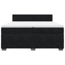vidaXL fekete bársony rugós ágy matraccal 200x200 cm
