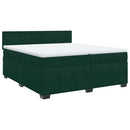 vidaXL sötétzöld bársony rugós ágy matraccal 200x200 cm