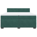 vidaXL sötétzöld bársony rugós ágy matraccal 200x200 cm