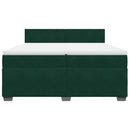vidaXL sötétzöld bársony rugós ágy matraccal 200x200 cm