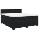vidaXL fekete bársony rugós ágy matraccal 200x200 cm