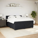 vidaXL fekete bársony rugós ágy matraccal 200x200 cm