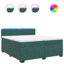 vidaXL sötétzöld bársony rugós ágy matraccal 200x200 cm
