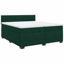 vidaXL sötétzöld bársony rugós ágy matraccal 200x200 cm