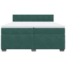 vidaXL sötétzöld bársony rugós ágy matraccal 200x200 cm