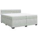 vidaXL világosszürke bársony rugós ágy matraccal 200x200 cm