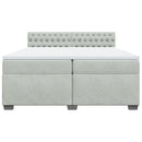 vidaXL világosszürke bársony rugós ágy matraccal 200x200 cm