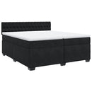 vidaXL fekete bársony rugós ágy matraccal 200x200 cm