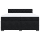 vidaXL fekete bársony rugós ágy matraccal 200x200 cm