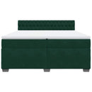 vidaXL sötétzöld bársony rugós ágy matraccal 200x200 cm