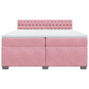 vidaXL rózsaszín bársony rugós ágy matraccal 200x200 cm