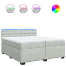 vidaXL világosszürke bársony rugós ágy matraccal 200x200 cm