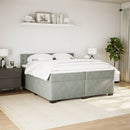 vidaXL világosszürke bársony rugós ágy matraccal 200x200 cm