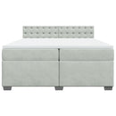 vidaXL világosszürke bársony rugós ágy matraccal 200x200 cm