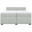 vidaXL világosszürke bársony rugós ágy matraccal 200x200 cm
