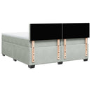 vidaXL világosszürke bársony rugós ágy matraccal 200x200 cm
