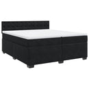 vidaXL fekete bársony rugós ágy matraccal 200x200 cm