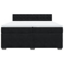 vidaXL fekete bársony rugós ágy matraccal 200x200 cm