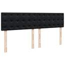 vidaXL fekete bársony rugós ágy matraccal 200x200 cm