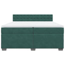 vidaXL sötétzöld bársony rugós ágy matraccal 200x200 cm