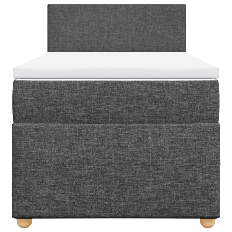 vidaXL sötétszürke szövet rugós ágy matraccal 80 x 200 cm