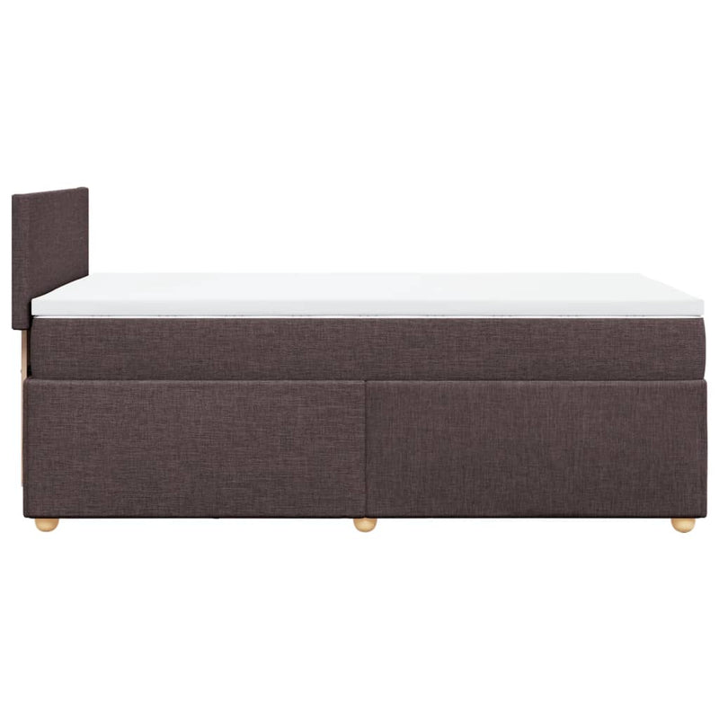 vidaXL sötétbarna szövet rugós ágy matraccal 80 x 200 cm