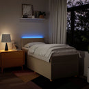 vidaXL krémszínű szövet rugós ágy matraccal 80 x 200 cm