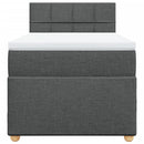 vidaXL sötétszürke szövet rugós ágy matraccal 80 x 200 cm