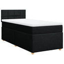 vidaXL fekete szövet rugós ágy matraccal 80 x 200 cm