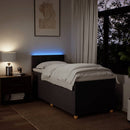 vidaXL sötétbarna szövet rugós ágy matraccal 80 x 200 cm