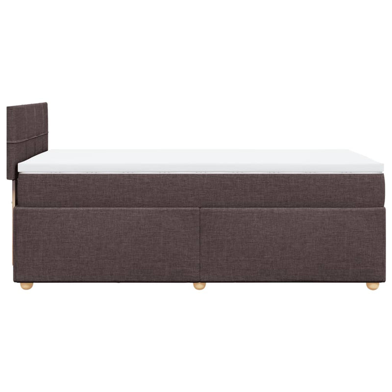 vidaXL sötétbarna szövet rugós ágy matraccal 80 x 200 cm