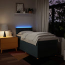 vidaXL kék szövet rugós ágy matraccal 80 x 200 cm