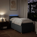 vidaXL sötétszürke szövet rugós ágy matraccal 80 x 200 cm