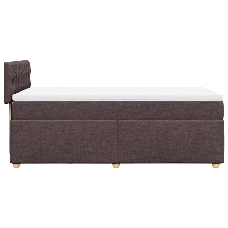 vidaXL sötétbarna szövet rugós ágy matraccal 80 x 200 cm