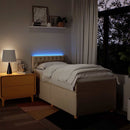 vidaXL krémszínű szövet rugós ágy matraccal 80 x 200 cm