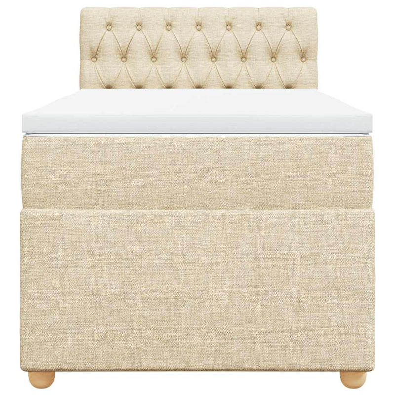 vidaXL krémszínű szövet rugós ágy matraccal 80 x 200 cm