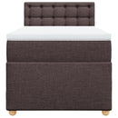 vidaXL sötétbarna szövet rugós ágy matraccal 80 x 200 cm