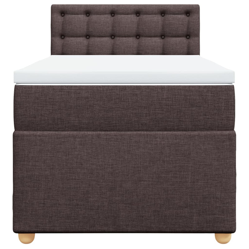 vidaXL sötétbarna szövet rugós ágy matraccal 80 x 200 cm