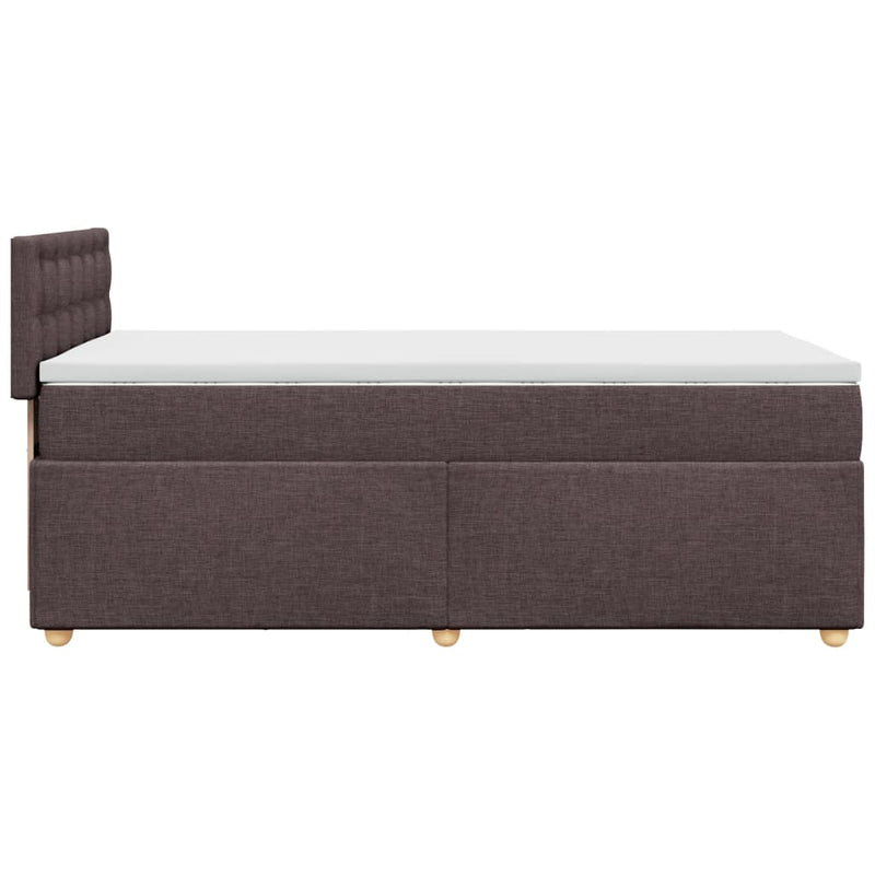 vidaXL sötétbarna szövet rugós ágy matraccal 80 x 200 cm