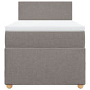 vidaXL tópszínű szövet rugós ágy matraccal 90 x 190 cm