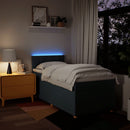 vidaXL kék szövet rugós ágy matraccal 90 x 190 cm