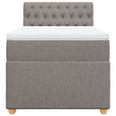 vidaXL tópszínű szövet rugós ágy matraccal 90 x 190 cm