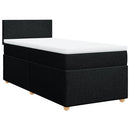 vidaXL fekete szövet rugós ágy matraccal 90x200 cm
