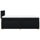 vidaXL fekete szövet rugós ágy matraccal 90x200 cm