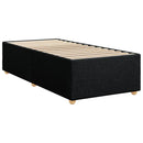 vidaXL fekete szövet rugós ágy matraccal 90x200 cm