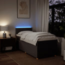 vidaXL sötétbarna szövet rugós ágy matraccal 90 x 200 cm